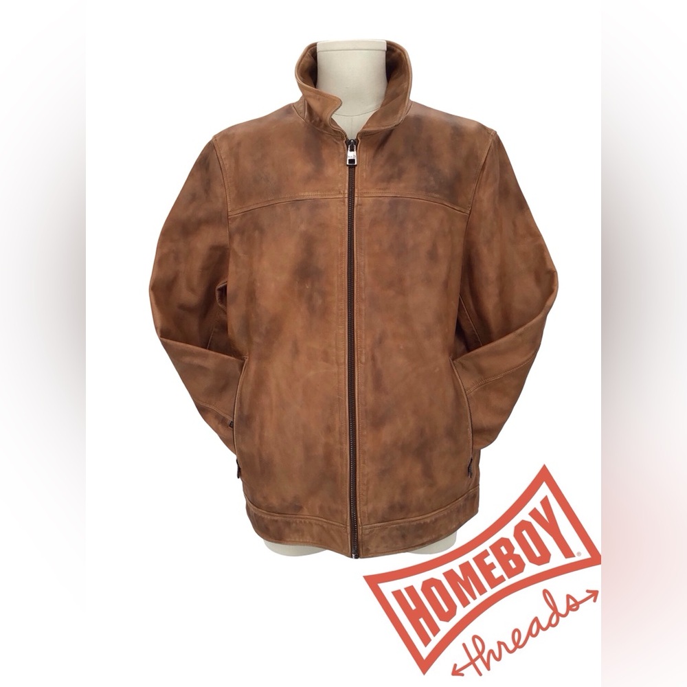 Brown Leather Jacket size L